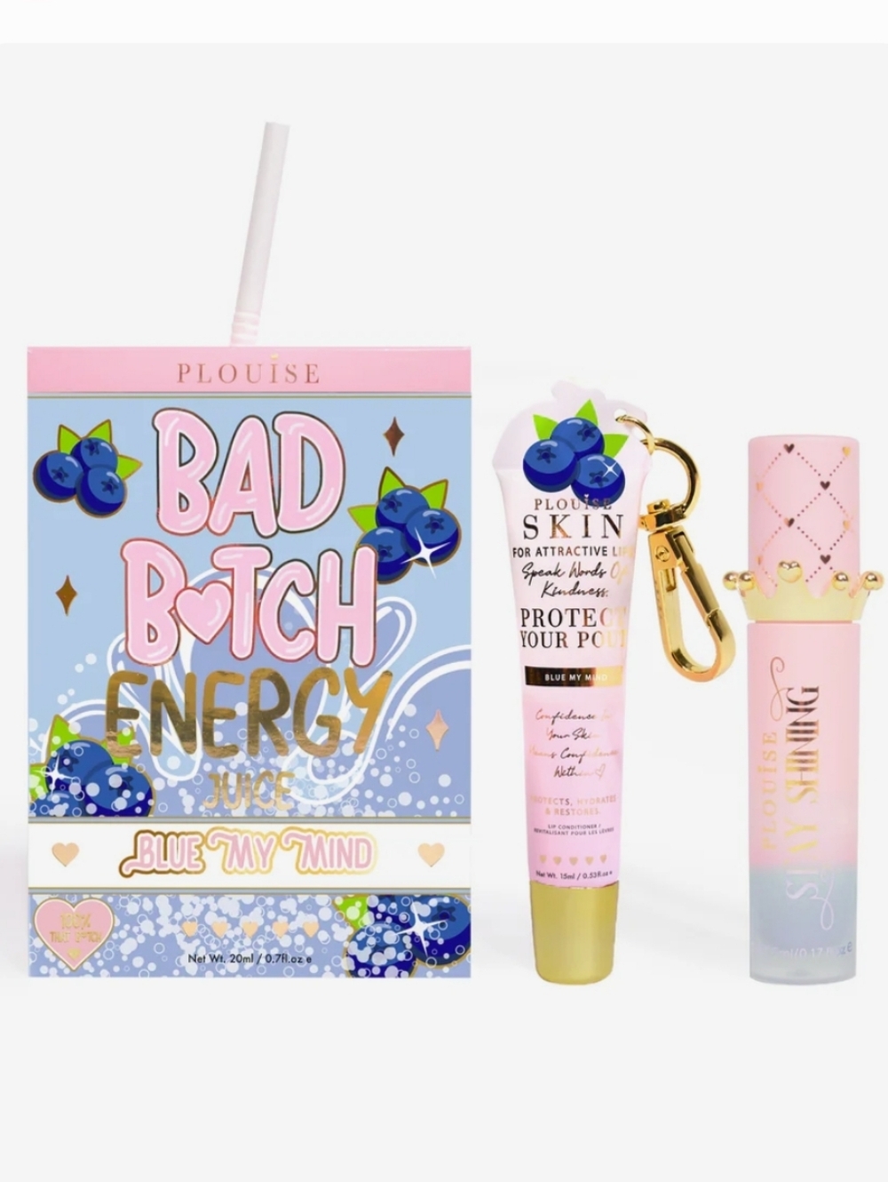 P. Louise Bad B*tch Energy Lip Set In Blueberry BNIB Sealed